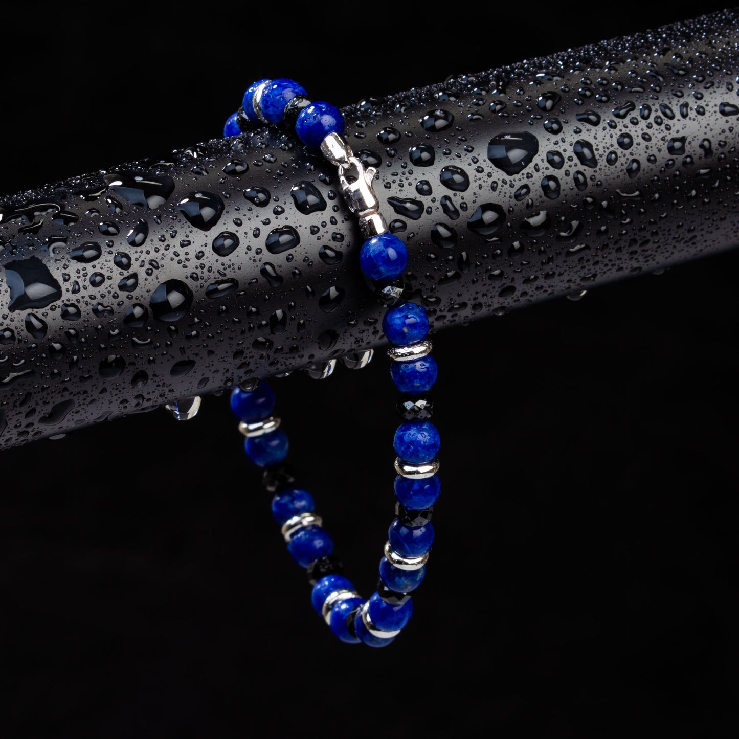 Armband Sodalith, Spinell & Edelstahl