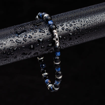 Armband Onyx, Saphir & Edelstahl