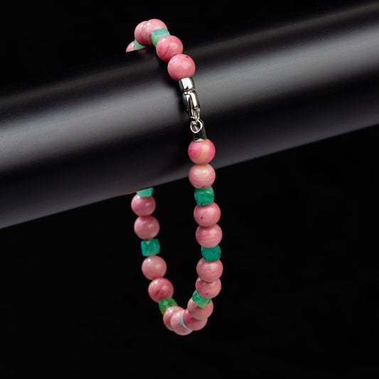 Armband Rhodonit & Smaragd