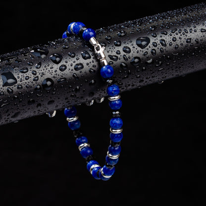 Armband Sodalith, Spinell & Edelstahl